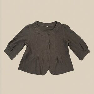 Dark Gray Button-Up Cardigan